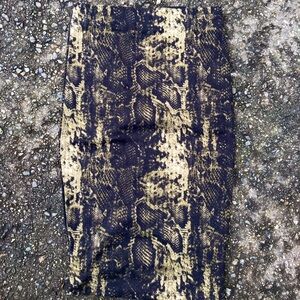 Snake Print Pencil Skirt